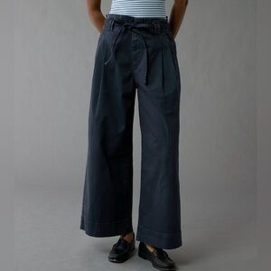AE Stretch Paper-Bag Wide-Leg crop pant